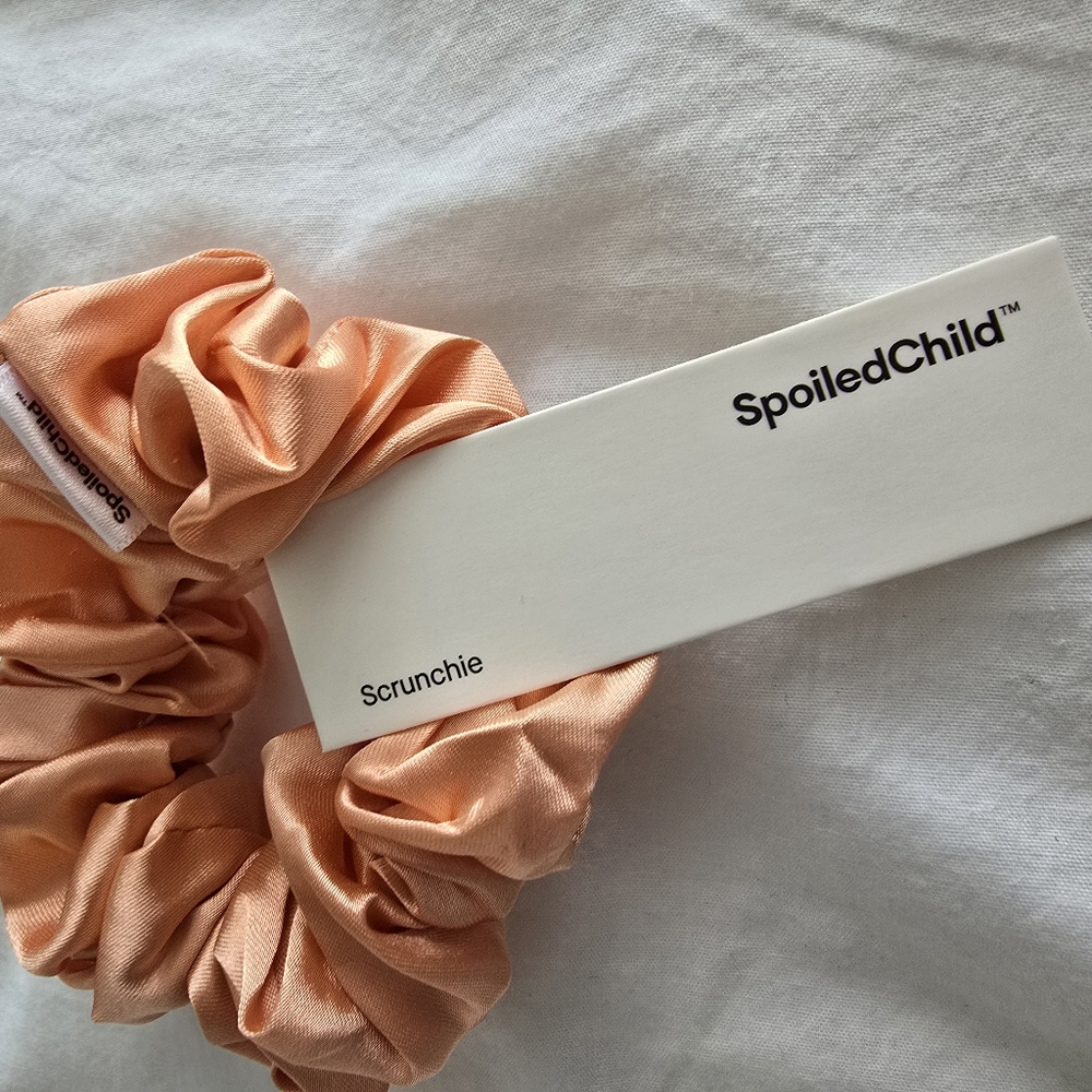 Spoiled Child Peach Scrunchie
